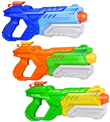Quanquer Wasserpistole für Kinder Erwachsene - 3 Stücke großer Wasserspritzpistole 600ML mit 10 Meter Reichweite Super Water Gun Soaker Sommer Schwimmbad Strand Pool Outdoor Wasser Kampf Spielzeug