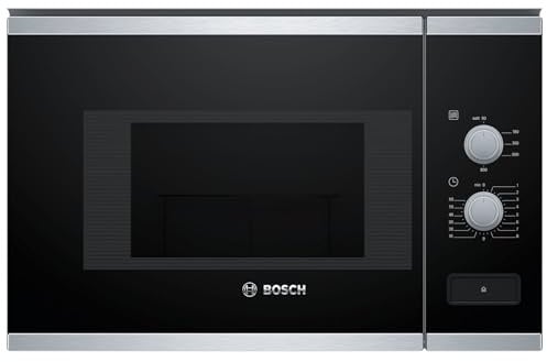 Bosch BFL520MS0 Einbau-Mikrowelle, Kombigerät, 20 l, 800 W, Schwarz, Edelstahl Noir, Acier Inoxydable