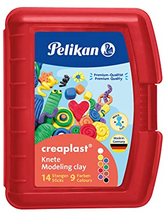 Pelikan 2056080 198/9R Modelliermassen Kinderknete Creaplast, 300g, rot