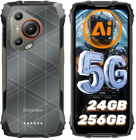 Blackview BL7000 AI 5G Outdoor Handy Android 15-24GB+256GB/2TB MTK Dimensity 6300, 120HZ 2.4K FHD+ 6.78", 50MP+32MP, Nachtsicht 20MP, Outdoor Smartphone Ohne Vertrag, Face ID/GPS/NFC/OTG