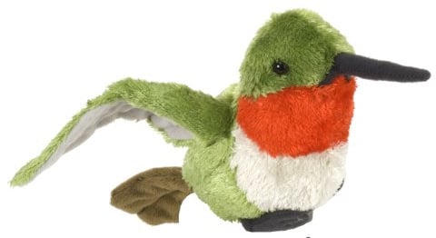 WILD Republic Cuddlekins Mini Kolibri, Stofftier, Baby-Geschenk für Mädchen und Jungen, Kinder Plüschtier, Kuscheltier Für Babys, Spielzeug aus Recyclingmaterial, 20 cm, 8