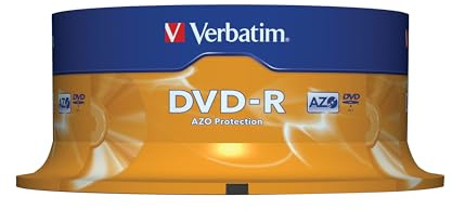 Verbatim DVD-R AZO 4,7GB - 16-fache Brenngeschwindigkeit - 25er Spindel - Mattsilber