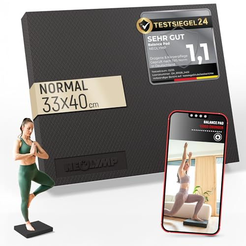 NEOLYMP Balance Pad - Rutschfestes Gleichgewichtstrainer für Physio & Reha - Balance Kissen Gelenkstärkend, Schweißfest, Elastisch - Ideal für Yoga, Gym & Zuhause - Balance Board Training