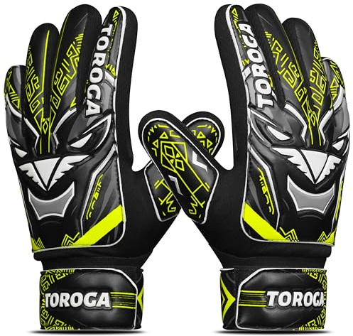 TOROGA Infinity Pro Junior Kinder Torwarthandschuhe – Fußballhandschuhe mit Grip-Latex, Fingerschutz & Doppeltem Handgelenkband – Für Jungen & Mädchen