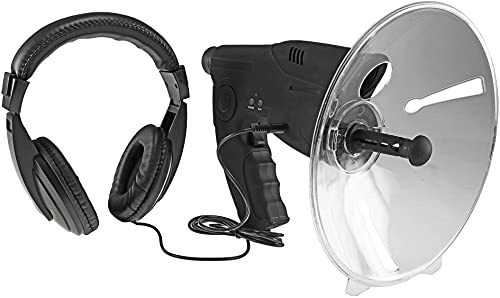 ChiliTec Parabol Richtmikrofon mit Kopfhörer Aufnahmefunktion 26cm bis 90m Reichweite