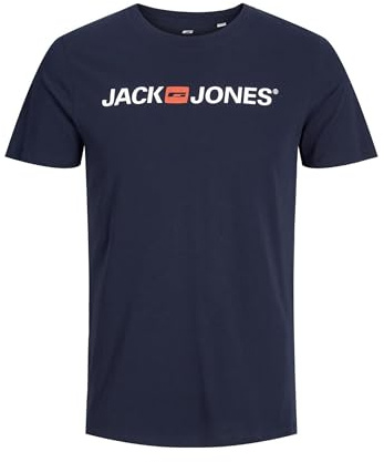 JACK & JONES Herren Jjecorp Logo Tee Crew Neck Noos T shirt, Navy Blazer, XXL EU