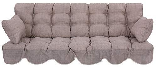 Patio Hollywoodschaukel Auflage 180x50 Polsterauflage Sitzkissen Rückenkissen gesteppt mit Zwei Seitenkissen