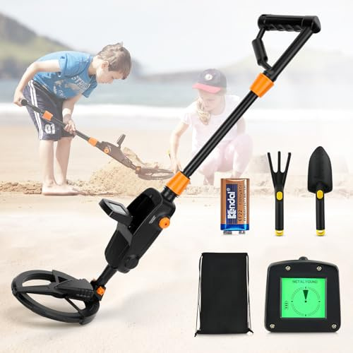 Sunowl Metalldetektor für Kinder mit LCD und Tonanzeige, Hochempfindlicher Metalldetektor mit Wasserdichter Suchspule, Kinder Metalldetektor für Metallsuche