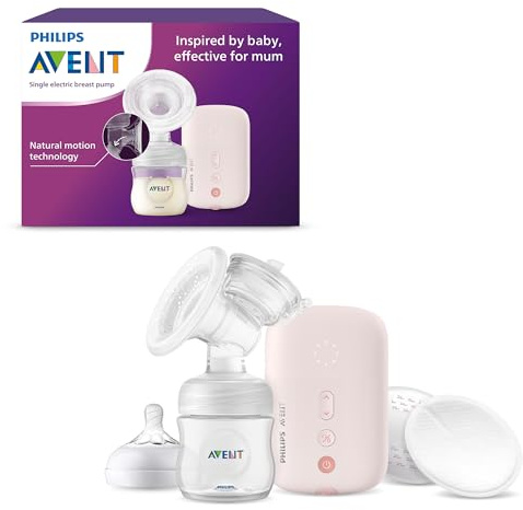Philips AVENT Elektronische Einzelmilchpumpe - mit der Natural Motion Technologie, komfortables Silikonkissen, individuelles Pausieren der Pumpe, einfache Reinigung und Einrichtung (Modell SCF395/11)