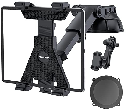 PLDHPRO Tablet Halterung Auto Saugnapf, iPad Halterung Auto für LKW Windschutzscheibe & Armaturenbrett, 360° Drehbar Ausziehbarer Arm Tablet Halter für 5.5-14.6 iPad, Galaxy Tab, Switch