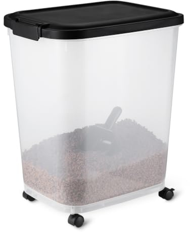 Amazon Basics Tierfutterbehälter für, 15.8 kg,Transparent und Schwarz