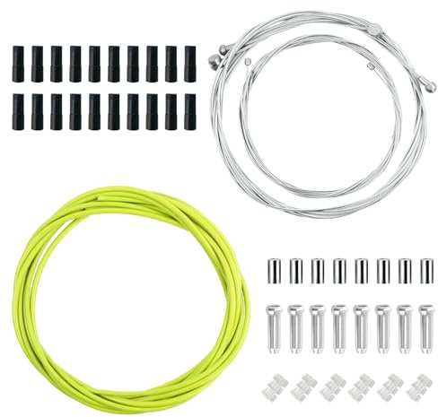 Catime 2 Set Universal Bremszug Fahrrad Schaltzug Gehäuse 2.5M/2M, 1.1/1.7M Vorne Hinten Fahrrad Bremsen Kabel, 1.55/2.1M Vorne Hinten Fahrrad Schaltkabel, Bremsseil für Rennräder Mountainbike