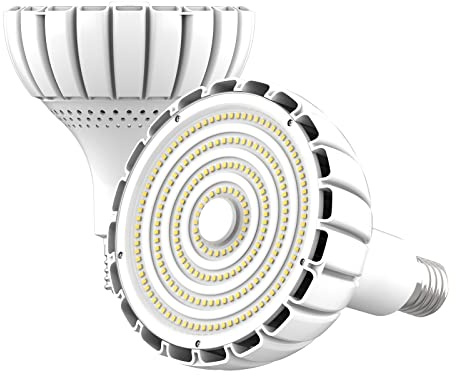 iodoo 65W E27&E40 LED Hallenstrahler 8540LM Industrielampe 6500K (Entspricht 520W Glühbirne) Kaltweiß Strahler mit 100LEDs - 200° Abstrahlwinkel Industrial Werkstatt Deckenleuchte Licht für Fabriken