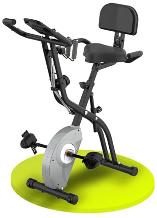 ATIVAFIT 3-in-1 Heimtrainer Fahrrad klappbar Zuhause magnetisch angetrieben Hometrainer Fahrrad mit Handpulsmessung & LCD Monitor Fitnessgeräte für Zuhause platzsparend ideal für Sportler (Schwarz)