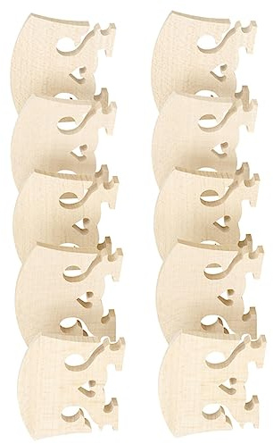 Geigen Ersatzsteg für Violine, 10 Stück Herzform | Ahornholz, Glatt und Gratfrei, Beige Oberfläche, für Aufführungen und Werkstatt, Inklusive Schutzhülle