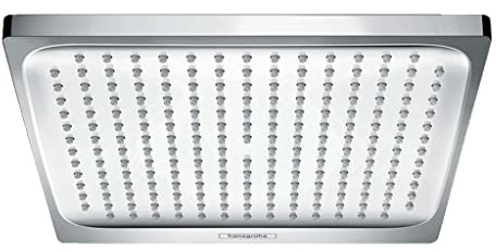 hansgrohe Crometta E - wassersparende Kopfbrause (EcoSmart), Duschbrause (240 x 240 mm), Regendusche mit 1 Strahlart für Wand- oder Deckenmontage, Brausekopf mit Antikalk-Funktion, Chrom, 26727000
