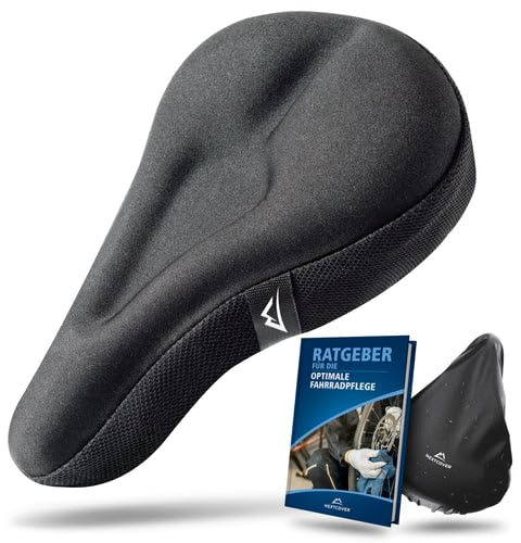Nextcover CoverOne Universal Gel Sattelbezug Fahrrad inkl. Regenschutz [Memory-Foam] I Fahrradsattel Überzug mit mehrschichtigem Polster