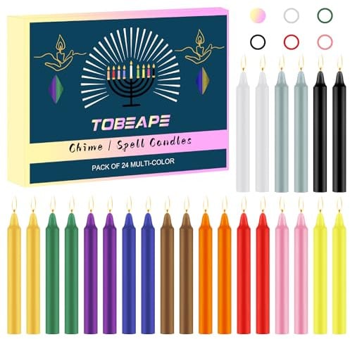 Tobeape Stabkerzen Bunt, 24er Kleine Kerzen (10 cm hoch), tropffreie Spitzkerzen, Geburtstagskerzen dünne Stabkerzen kurz für Geburtstagszug Witchcraft Wicca Altar Rituals Chime Gebete Hochzeit Party