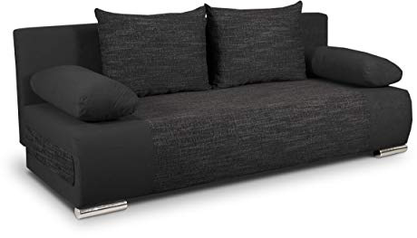 Sofnet - Schlafsofa Naki mit Bettkasten (Alova 04 + Berlin 02) | Sofa mit Schlaffunktion, Bettsofa, Schlafcouch, Strukturstoff, Bettkasten, große Schlaffläche, modernes Design