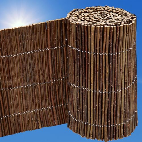 UrFence 300x20 Weide Beeteinfassung Holz - Flexible Rasenkante - Mini Gartenzaun zum Stecken - Rollborder Beetumrandung - Baumumrandung Rund - Beetzaun Steckzaun Beeteinfassung Staketenzaun Rollzaun