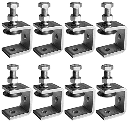 HWTONG 8 C-Klemmen aus Edelstahl, Öffnung 30 mm | Acht Edelstahl-C-Klemmen mit 30 mm Öffnung zum Fixieren kleiner Werkstücke bei Holz- und Montagearbeiten.