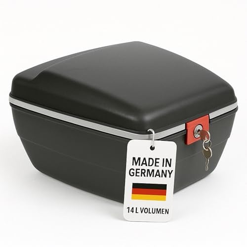 Thiru Touring-Tresor Fahrradkoffer 14L - abschließbar & wasserdicht für Gepäckträger - diebstahlsichere Hartschale mit Universalhalterung für E-Bike & City-Bike - Made in Germany - 36x27x22 cm