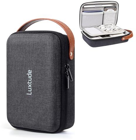 Luxtude Klein Kabeltasche Organizer, Hartschale Elektronik Kabel Organizer Tasche Etui, Reise Technik Ladekabel Ladegerät Powerbank Festplattentasche