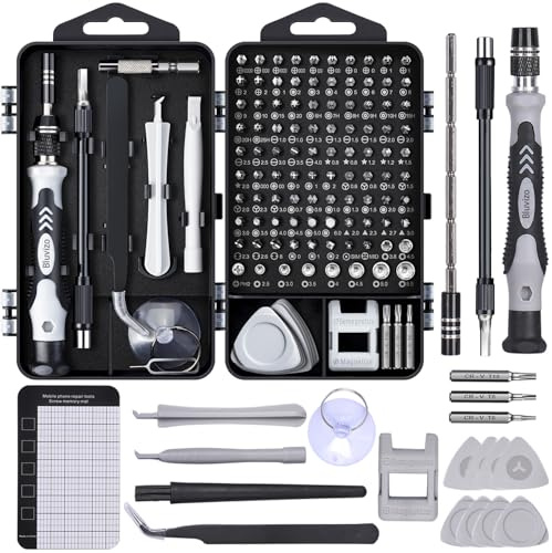 122-tlg. Feinmechaniker Werkzeug Set: Mini Schraubenzieher & Präzisions Schraubendreher mit 101 Bits aus CR-V Stahl - Magnetisch - für PC, Laptop, Handy, Brillen & PS5
