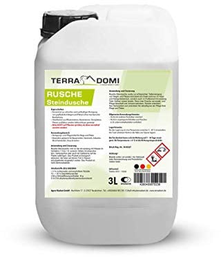 TerraDomi Rusche die Steindusche, 3 Liter Konzentrat für bis zu 1200 m², Reinigungsmittel für saubere Wege & Plätze, Wegerein, biologisch abbaubar