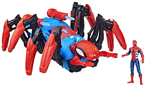 Spider-Man Marvel Krabbelspinne mit Wasserspritze, Superhelden-Spielzeug ab 4 Jahren, feuert Projektile und Wasser ab, Red