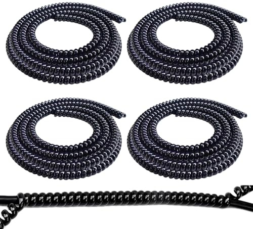 Xiuyer Spiralschlauch, Kabelschlauch, 4 Stücke 1m Kabelkanal, Kabel Organizer, Kabelkanal Schwarz, Scooter Kabelschutz, E-Scooter Zubehör, Flexibler Spiralschlauch, für Computer, TV, Heimkino