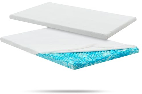 Juskys Topper 90 x 200 cm Weiß aus Memoryschaum mit 7 Zonen | Matratzentopper & Matratzenauflage, Wellenprofil, atmungsaktiv, Bezug waschbar, pflegeleicht, H2-H3, 7 cm