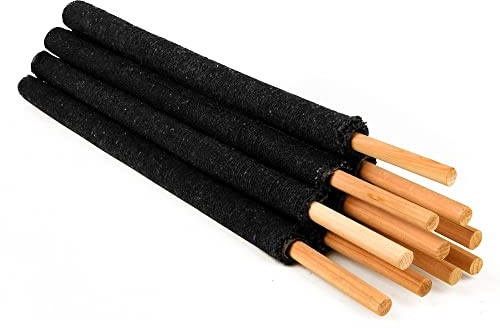 KUNSTIFY Wachsfackeln | 25 Stück mit 60 min Brenndauer Wachs Fackeln mit Handschutz Erwachsene Kinder Wanderung, Fackel Feuerfackel Feuer Garten Laterne Nachtwanderung Lagerfeuer Feuerwerk Outdoor