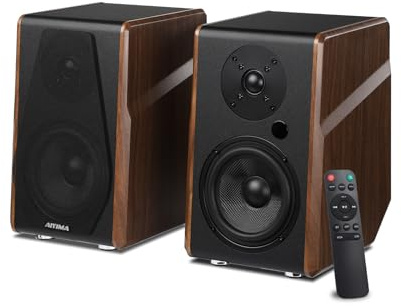 AIYIMA S700 Aktiv Regallautsprecher 100W RMS mit 5.25 Tieftöner & HDMI ARC | 2.0 HiFi Bookshelf Lautsprecher mit Höhen und Bassregelung, BT 5.0, OPT, RCA & USB Eingänge, Sub-Out für TV PC & Heimkino
