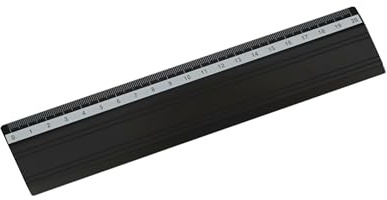 D.RECT 20 cm Lineal aus Aluminium für Schule Büro Zuhause Schwarz