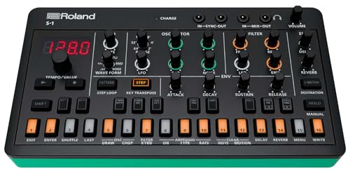 Roland AIRA Compact S‑1 | Ultraportabler Mikro‑Polysynth mit Tools | D-Motion Soundsteuerung | 4,5 Stunden kabelloser Akkubetrieb | leicht & robust