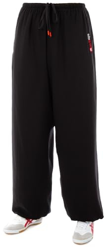 wu designs Baumwolle (Leicht) Kung Fu & Tai Chi Trainingshose Schwarz 175