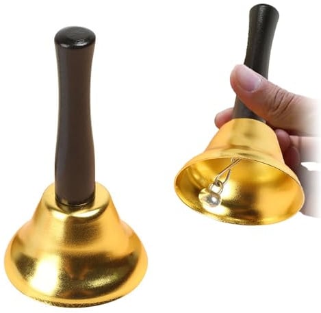 Handglocke Tischglocke Service Bell Tischklingel Glocke Klein Klassiker Metall Rezeptionsklingel - Gold
