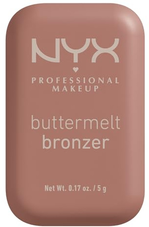 NYX Professional Makeup Buttermelt Bronze Bronzer für Gesicht und Körper, Mit Shea Butter, Mandelbutter & Mangobutter, Für eine sonnengeküsste Bräune, Farbe: Deserve Butta, 1 x 5 g