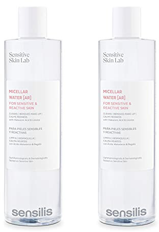 Sensilis - 2er-Pack Mizellenwasser, Entfernt Make-up und beruhigt Rötungen, Empfindliche Haut, Hyaluronsäure, Süßholzextrakt, Reinigt, Klärt, Hydratation, Ocean Respect, Doppel-Pack - 400 ml + 400 ml