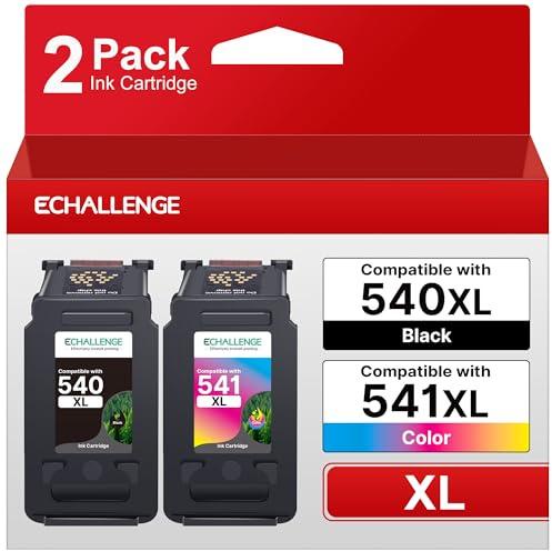 ECHALLENGE PG-540 XL CL-541 XL Kompatibel für Canon Druckerpatronen 540 541 Multipack Patronen für Pixma TS5150 MG3650 MG3600 MG4250 MX475 MX375 MX535 MG3150 MG3500 (1 Schwarz, 1 Farbe)
