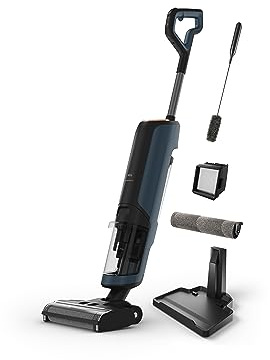 AEG Nass- und Trocken Akku Staubsauger, mit Wischfunktion, Wet&Dry, Kabellos, Beutellos, Hartboden, Selbstreinigung, Schnelles Trocken, Streifenfrei, Leicht, Tierhaare, Leise, Blau, AW81U3DB