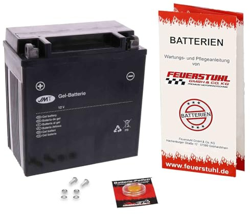 Batterie passend für Suzuki VS 1400 Intruder, 1987-2003 (VX51L), startklar | Gel, wartungsfrei, einbaufertig, auslaufsicher, von JMT, inkl. 7,50€ Batteriepfand