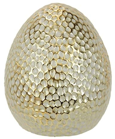 Deko-Ei Osterei Tischdeko Gartendeko Osterdeko Osterfigur Frühlingsdekoration Oster-Ei Eier Ostern Dekoration Deko für Kränze Osterkränze Blumen Frühlingsdekoration, Gold, einzeln