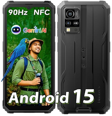 Blackview BV4800SE Android 15 Outdoor Handy, 12GB+64GB/2TB TF, Gemini AI 90Hz 6.56" HD+ Display, 16MP+8MP Octa-Core, IP69K, Buastellenhandy, NFC/285g/13.5mm