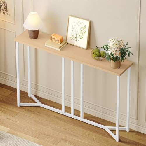 YITAHOME Konsolentisch Schmal, 20 x 100 x 80 cm, Konsolentisch Weiss | 20 cm tief, Console Table, Beistelltisch Hoch, Flurtisch, Schmaler Sofatisch für Flur, Wohnzimmer, Schlafzimmer