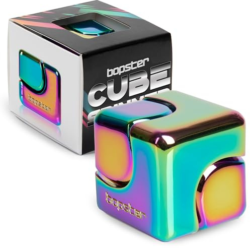 bopster Fidget Cube Handspinner | Handspinner aus eloxiertem Metall | Sensorisches Spielzeug und Stressabbau für Kinder und Erwachsene | ADHS, ADS, Autismus Schimmernd