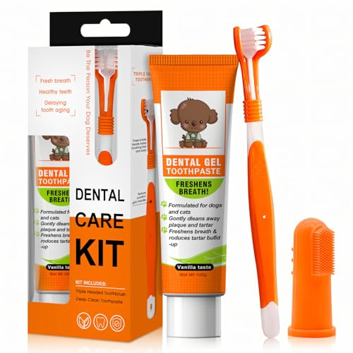 Hunde Zahnpasta, Zahnpasta Hund, Hundezahnpasta Gegen Zahnstein, 100g | Zahnpasta Katze, Dog Toothpaste, Enthält eine Zahnbürste zur Vorbeugung von Plaque und Zahnstein und für Frischen Atem