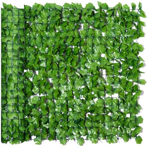Outsunny Künstlicher Hecken Sichtschutz UV Geschützt 300 x 100 cm Grün | Balkon Sichtschutze, Zaun Sichtschutzgitter mit Blättern, Hecken Zaun, WandKünstliche, Für Garten Hochzeit