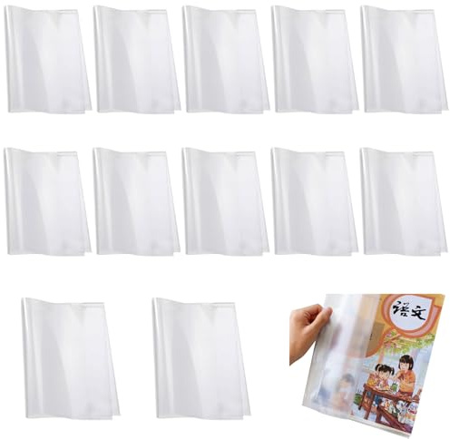 12 Stück Buchhüllen DIN A4 Transparent & Wasserdicht - Stabile Schulbuch-Umschläge für Lehrbücher, Ordner & Hefte | Ideal für Schule, Homeoffice & Bibliothek